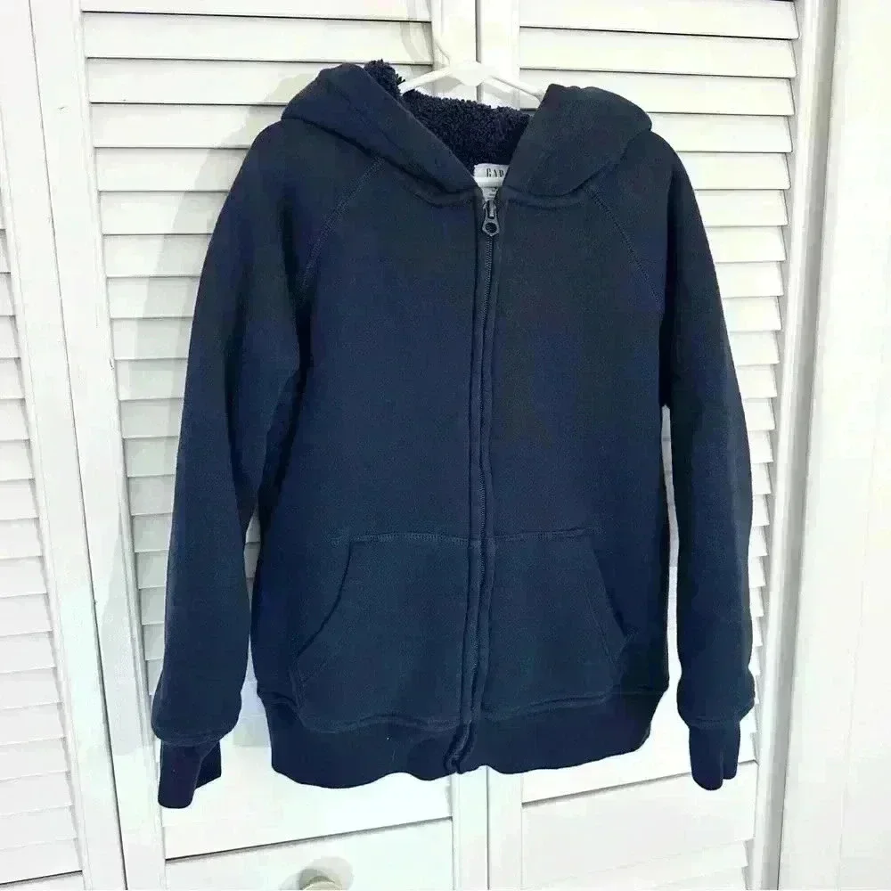 NWOT Gap Sherpa Lined Hoodie Unisex |‎ Navy Blue | SZ S